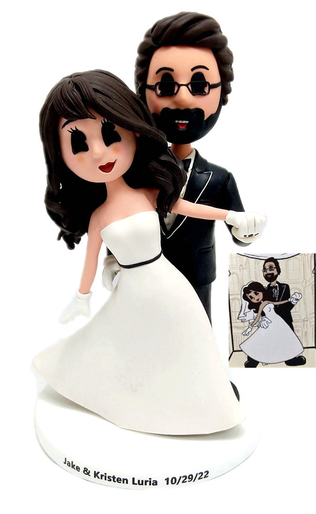 Custom cake toppers caricatures figurines cartoon dolls made from photos